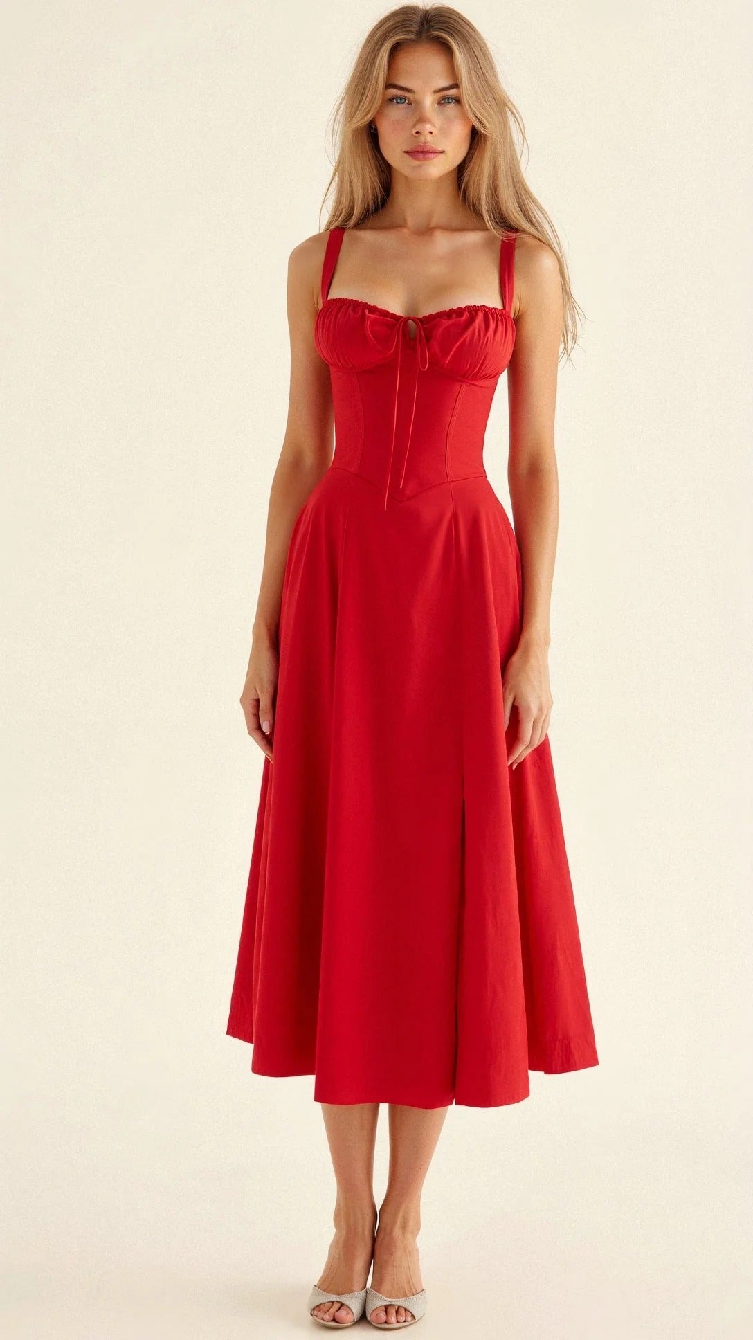 Robe de Soirée Élégante pour Femme - Robe Longue à Lacets Dos et Décolleté Séducteur