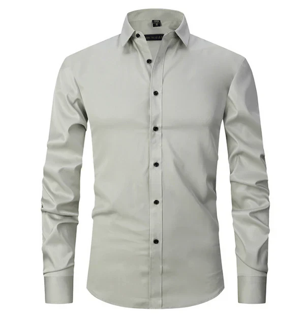 Chemise Homme Élégante Manches Longues Boutons Cachés - luxestyle