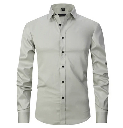 Chemise Homme Élégante Manches Longues Boutons Cachés - luxestyle