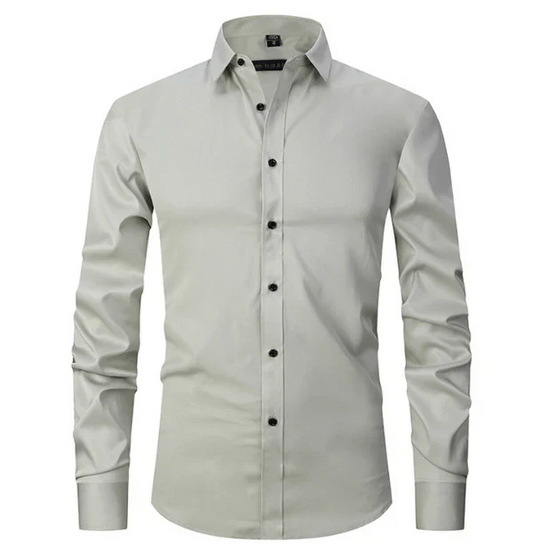 Chemise Homme Élégante Manches Longues Boutons Cachés - luxestyle