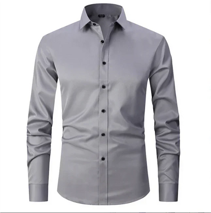 Chemise Homme Élégante Manches Longues Boutons Cachés