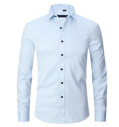 Chemise Homme Élégante Manches Longues Boutons Cachés