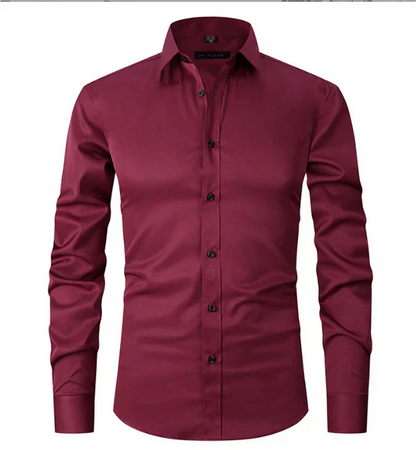 Chemise Homme Élégante Manches Longues Boutons Cachés