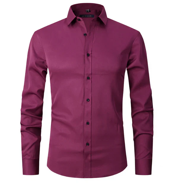Chemise Homme Élégante Manches Longues Boutons Cachés