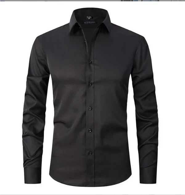 Chemise Homme Élégante Manches Longues Boutons Cachés