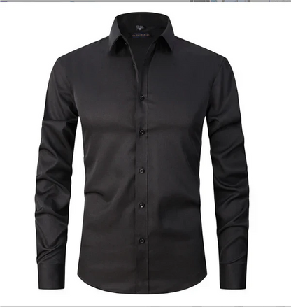 Chemise Homme Élégante Manches Longues Boutons Cachés