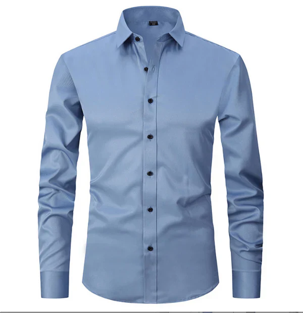 Chemise Homme Élégante Manches Longues Boutons Cachés