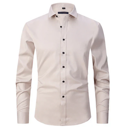 Chemise Homme Élégante Manches Longues Boutons Cachés