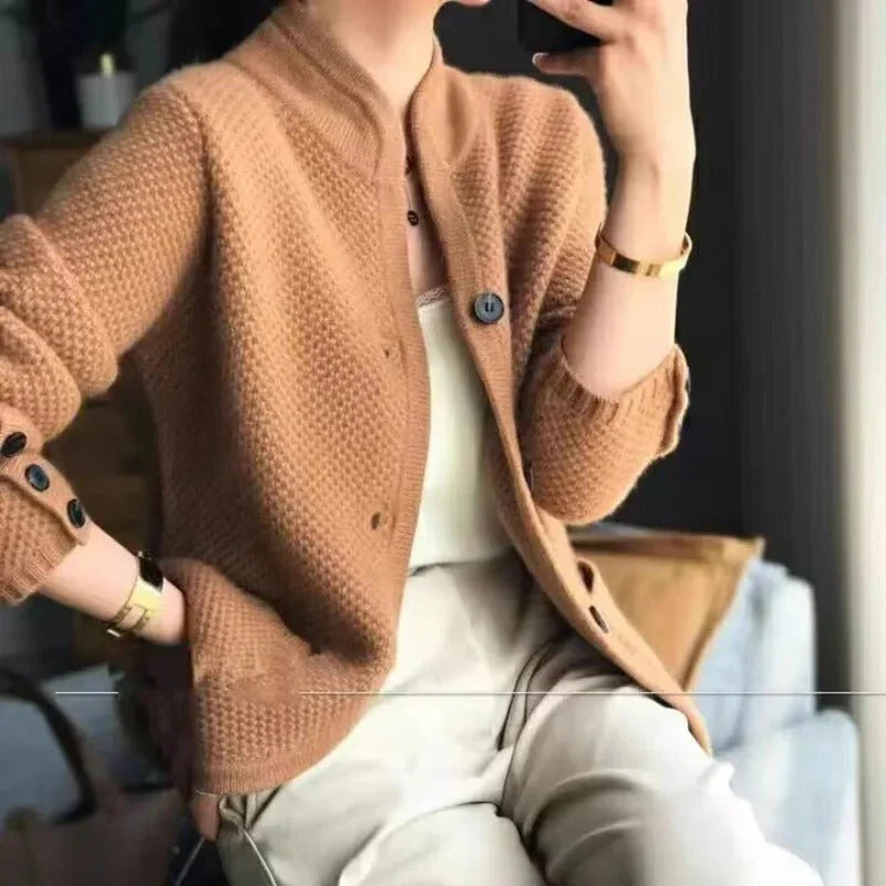 Cardigan Chic Tricoté Femmes Manches Longues