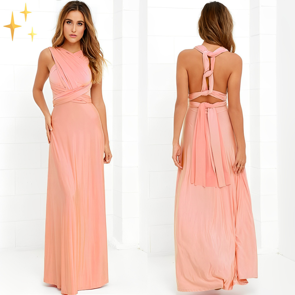 Robe soirée dos décolleté verte femme
