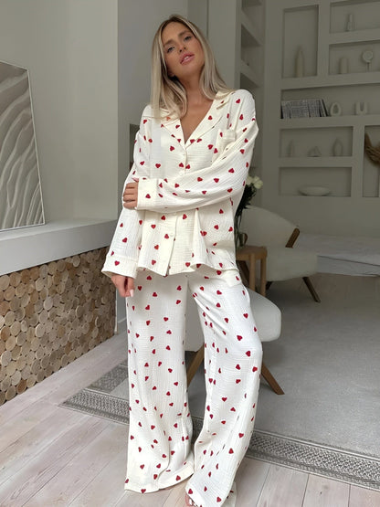 Pyjama Femme Doux à Fleurs pour Détente Maison - LuxeStyle