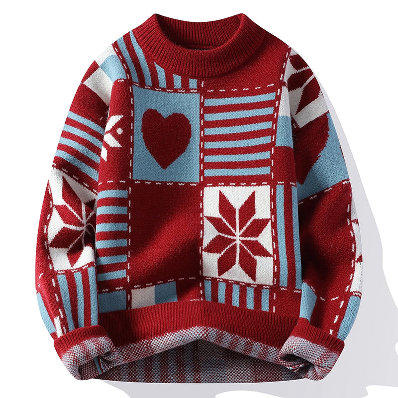 Pull Col Rond Coloré Hiver pour Femme et Homme