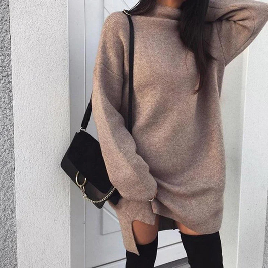 Pull Femme Long Col Élégant - luxestyle