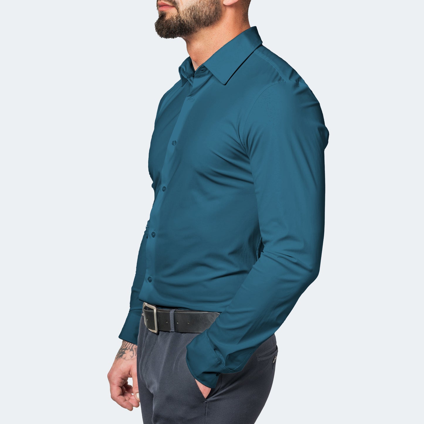 Chemise Homme Slim Fit à Boutons pour Travail Quotidien