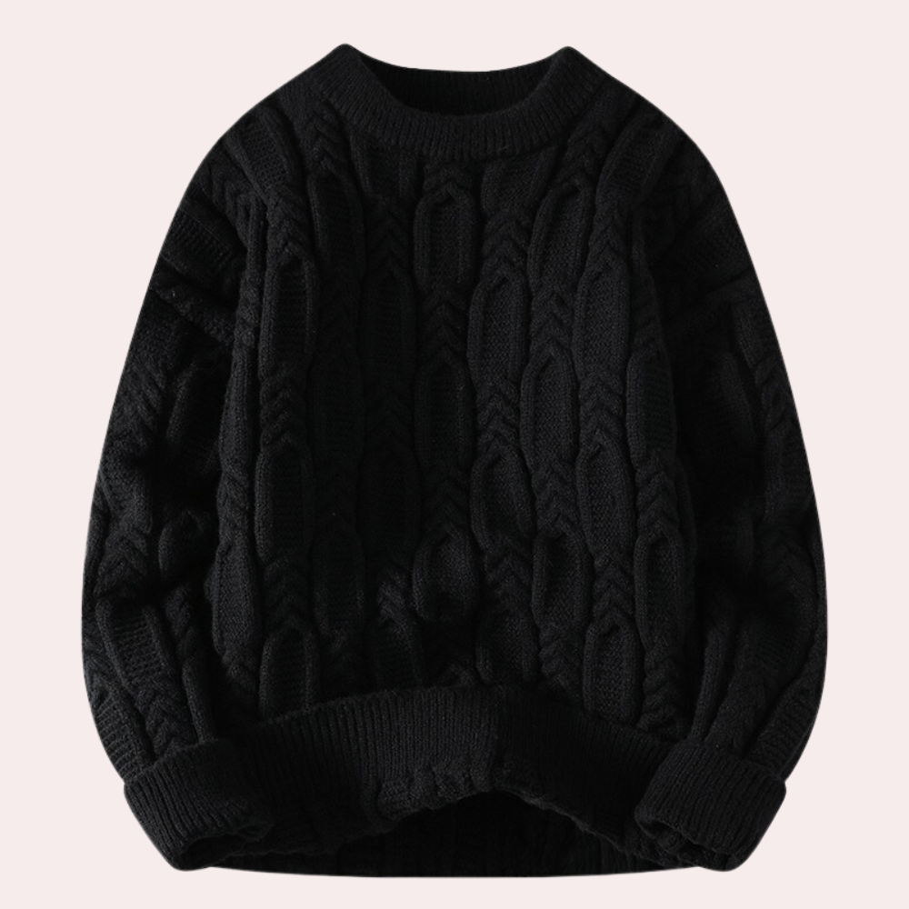 TIBERIU - Pull Tricoté Détendu pour Hommes