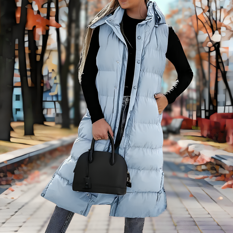 Veste Femme Sans Manches Longue et Douillette Élégante