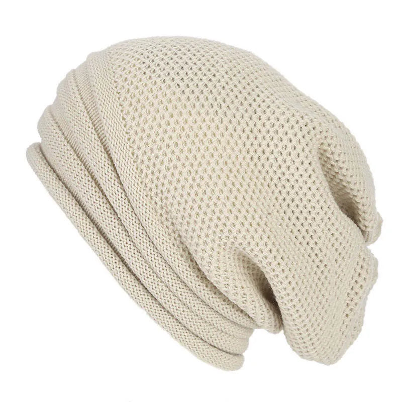 Bonnet Tricoté Uni Noir Hiver