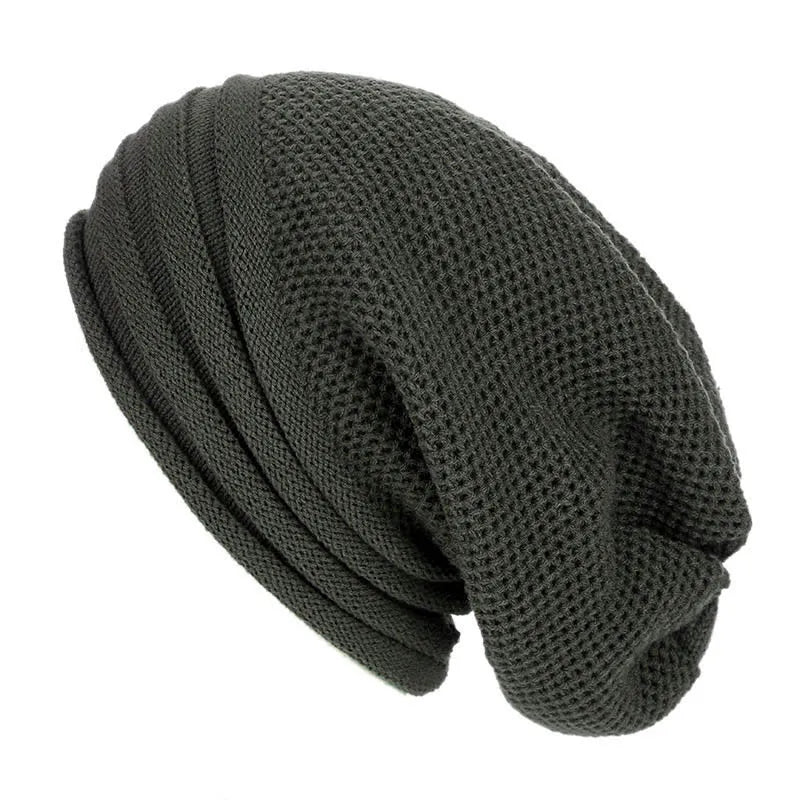 Bonnet Tricoté Uni Noir Hiver