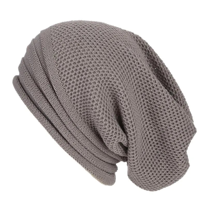 Bonnet Tricoté Uni Noir Hiver