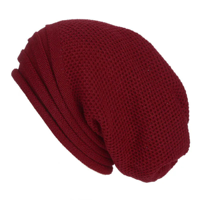 Bonnet Tricoté Uni Noir Hiver