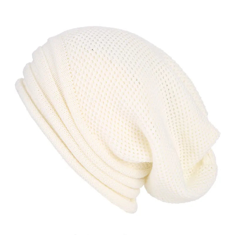 Bonnet Tricoté Uni Noir Hiver
