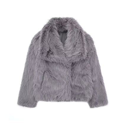 Manteau En Fourrure À Manches Longues Pour Femme | Décontracté