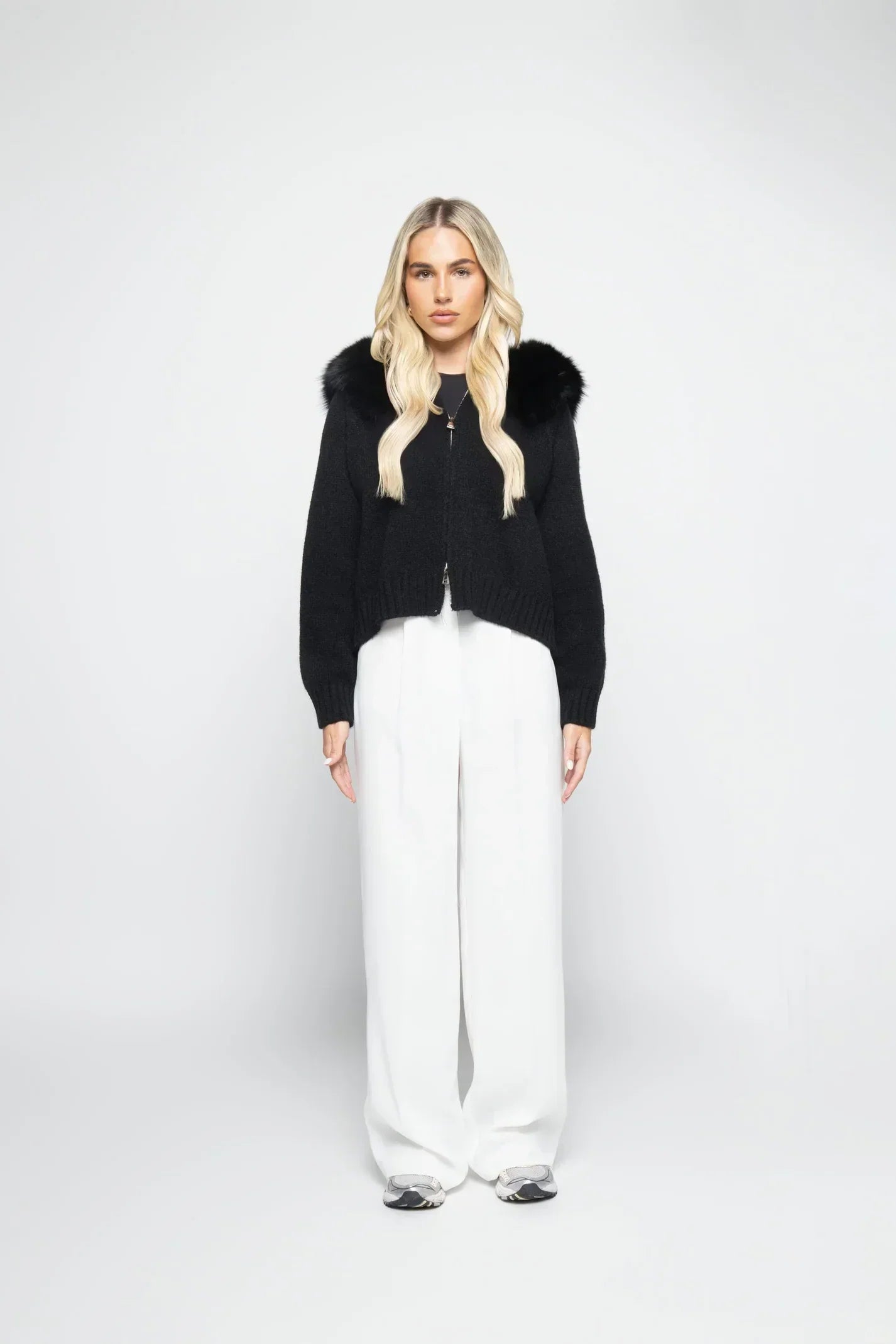 Veste Femme Hivernale – Manteau en Laine Chic à Capuche Fourrée