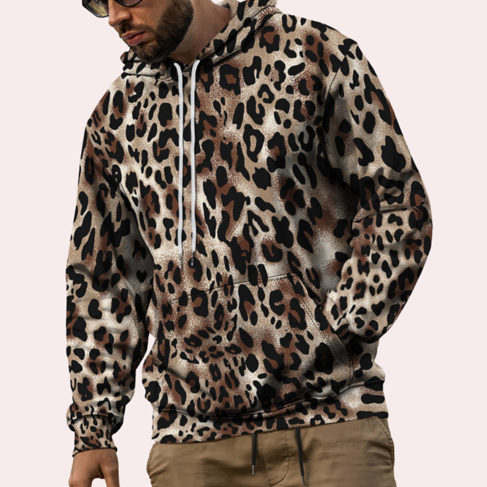 DYLAN - Pull en Imprimé Léopard Élégant pour Hommes