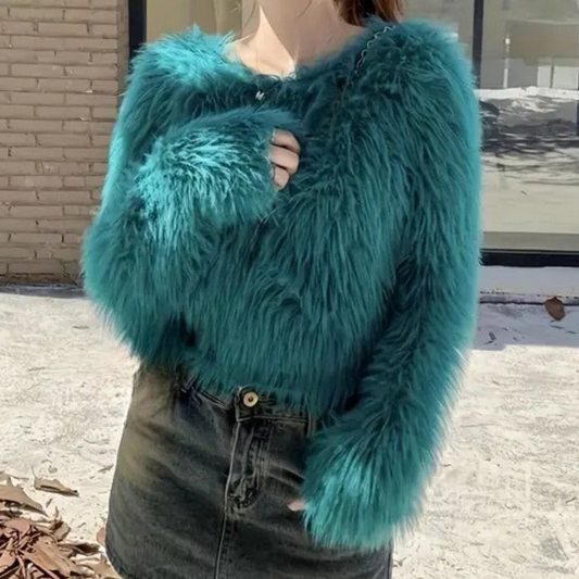 JASIRI - Pull en peluche doux à la mode pour femmes