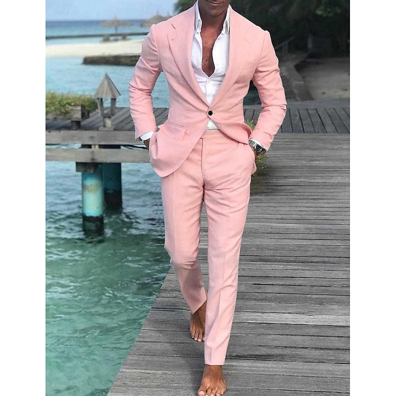 Costume Mariage Homme Rose Élégant | Tenue Cérémonie Chic - luxestyle