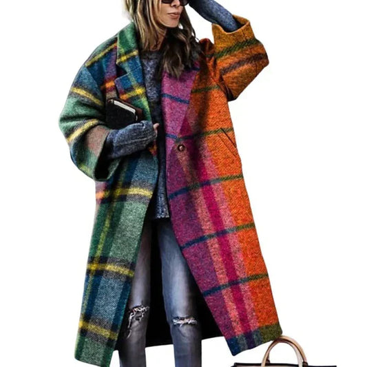 Manteau Femme Élégant Long – Fermeture Éclair et Ceinture Réglable - LuxeStyle