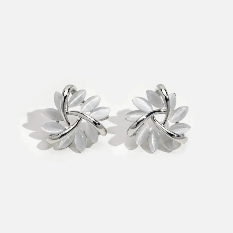 Boucles d'oreilles Fleur Délicates avec Pierres Brillantes