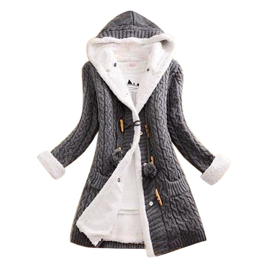 Cardigan Douillet à Manches Longues avec Poches et Fermeture Boutons - LuxeStyle