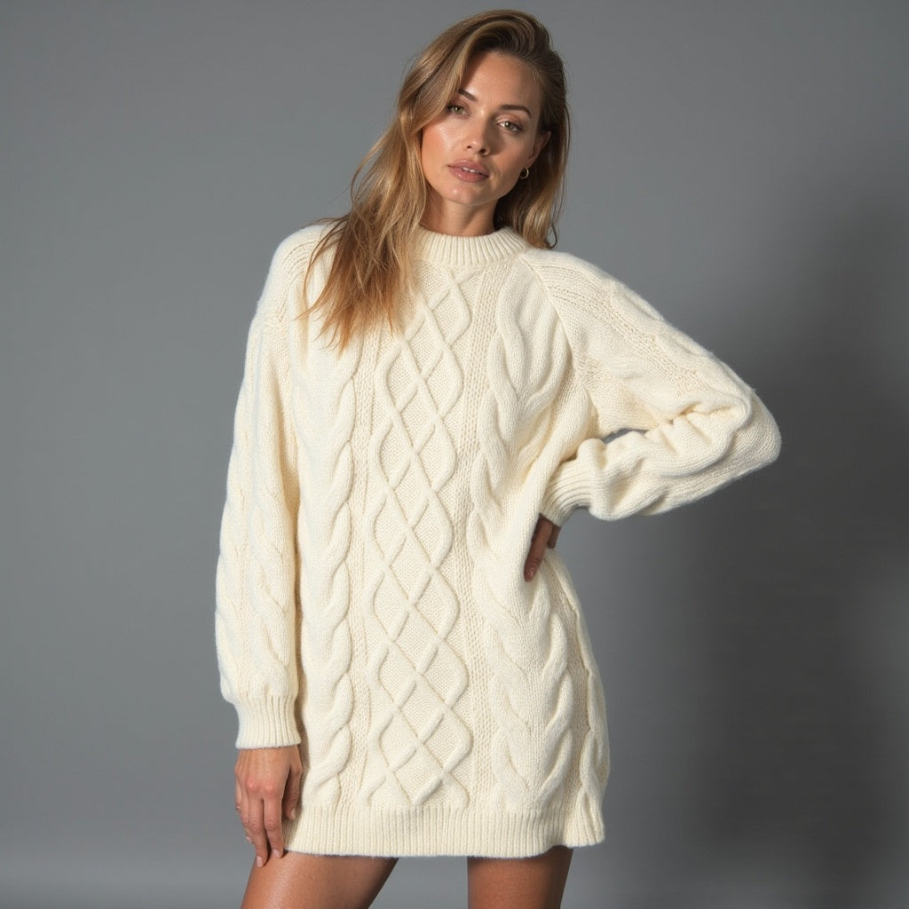 Pull Femme Élégant Col Rond Hiver - LuxeStyle