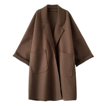 Manteau Femme Élégant Hiver - Trench Coat Laine Douce Oversize