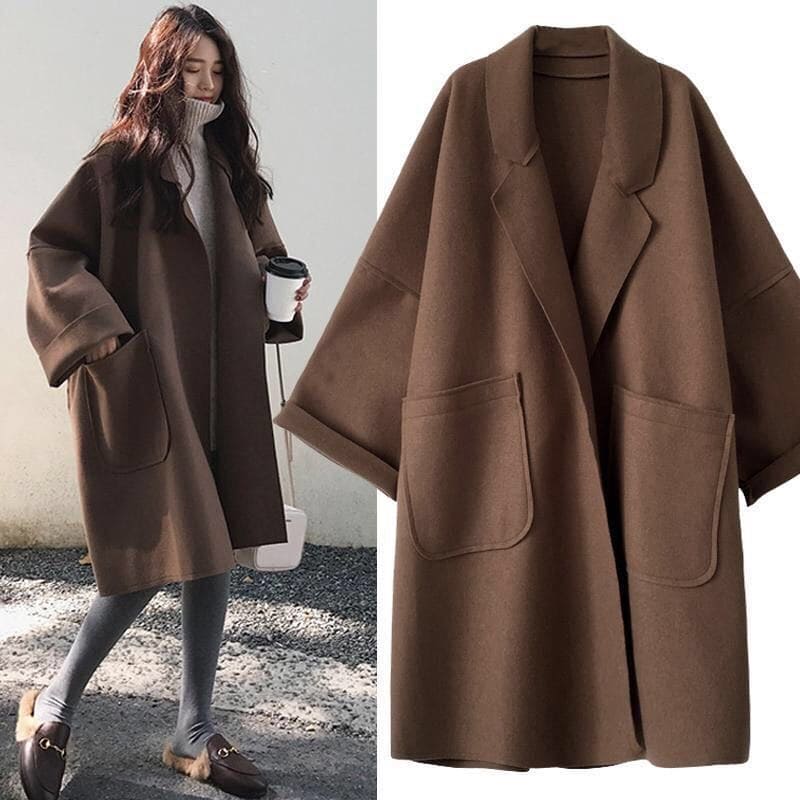 Manteau Femme Élégant Hiver - Trench Coat Laine Douce Oversize - LuxeStyle