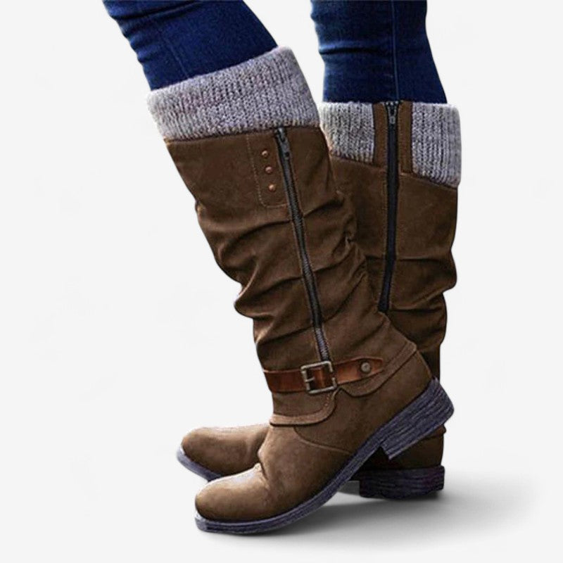Bottes Hauts Talons Élégantes à Fermeture Éclair