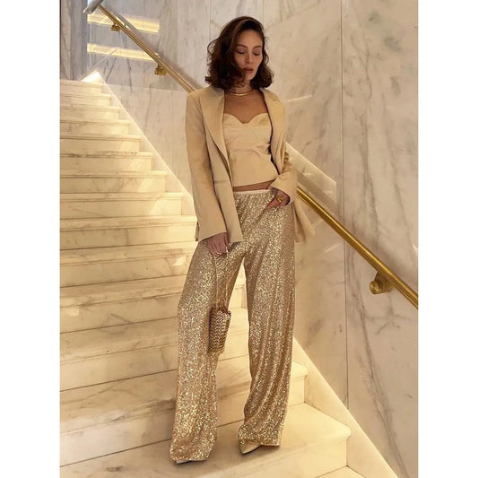 Pantalon Femme Élégant avec Poches et Coupe Détendue - LuxeStyle