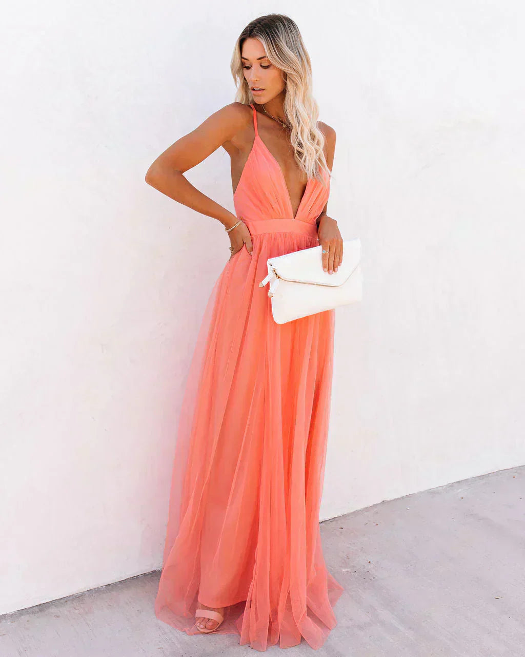 Robe Longue Féminine Élégante – Robe de Soirée Chic pour Femme