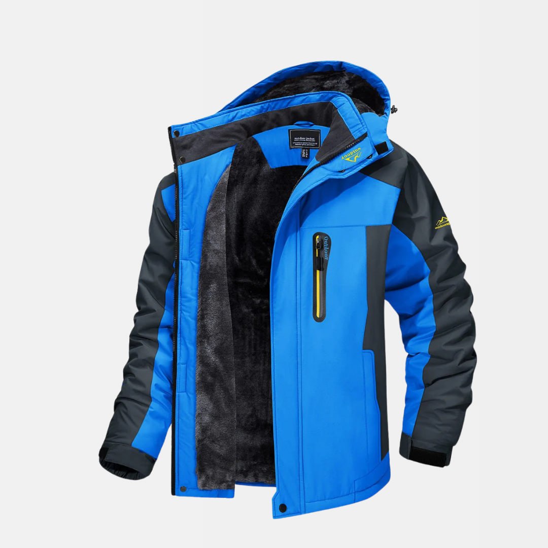 Veste de pluie étanche pour homme avec capuche bleu marine