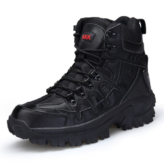 Bottes de Marche Robustes Homme Noir Cuir - LuxeStyle