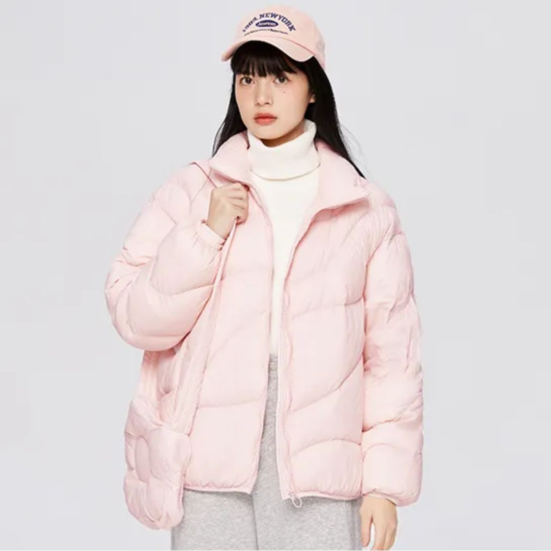Doudoune Femme Élégante Col Montant pour Hiver