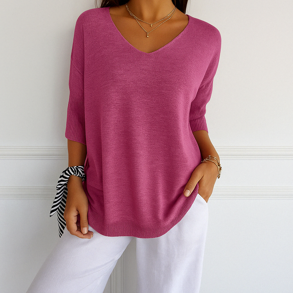 Pull Col V Féminin - Maille Légère, Confortable & Chic pour Femmes