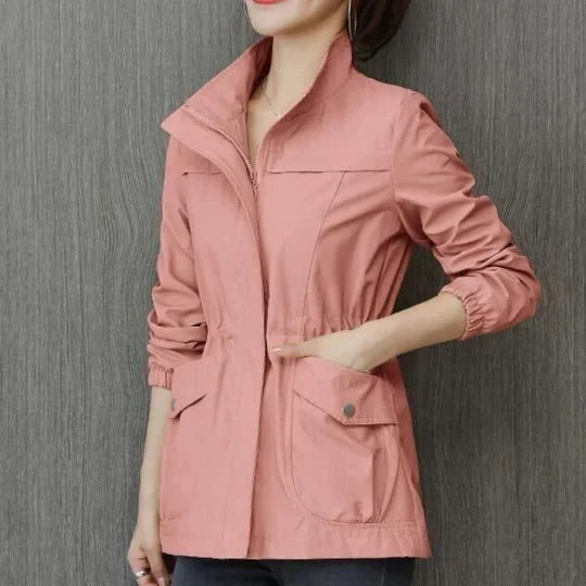 Veste coupe-vent élégante avec col montant pour femme