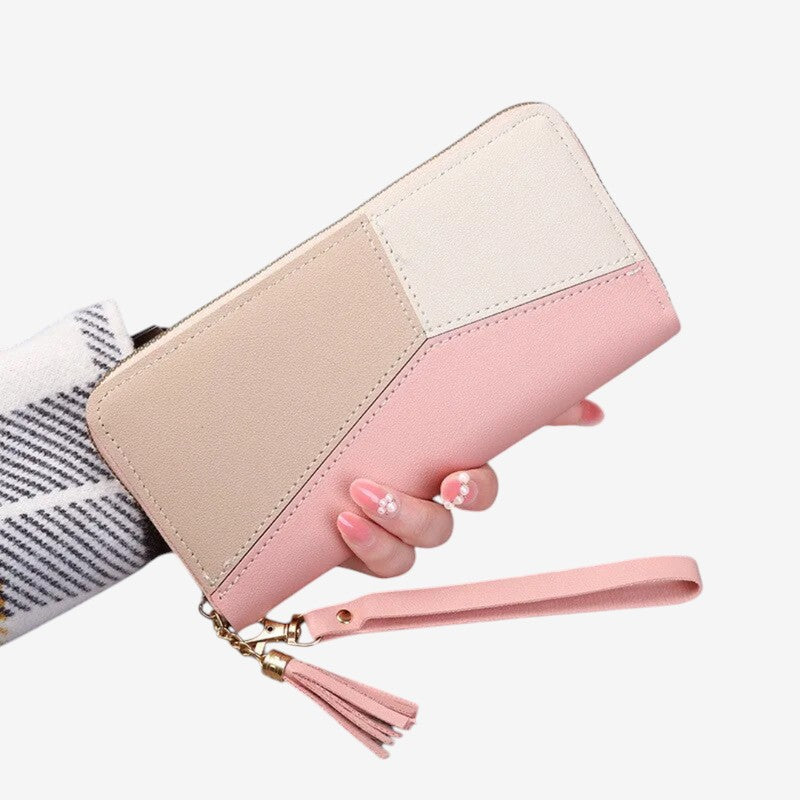 Portefeuille Femme Géométrique à Fermeture Éclair