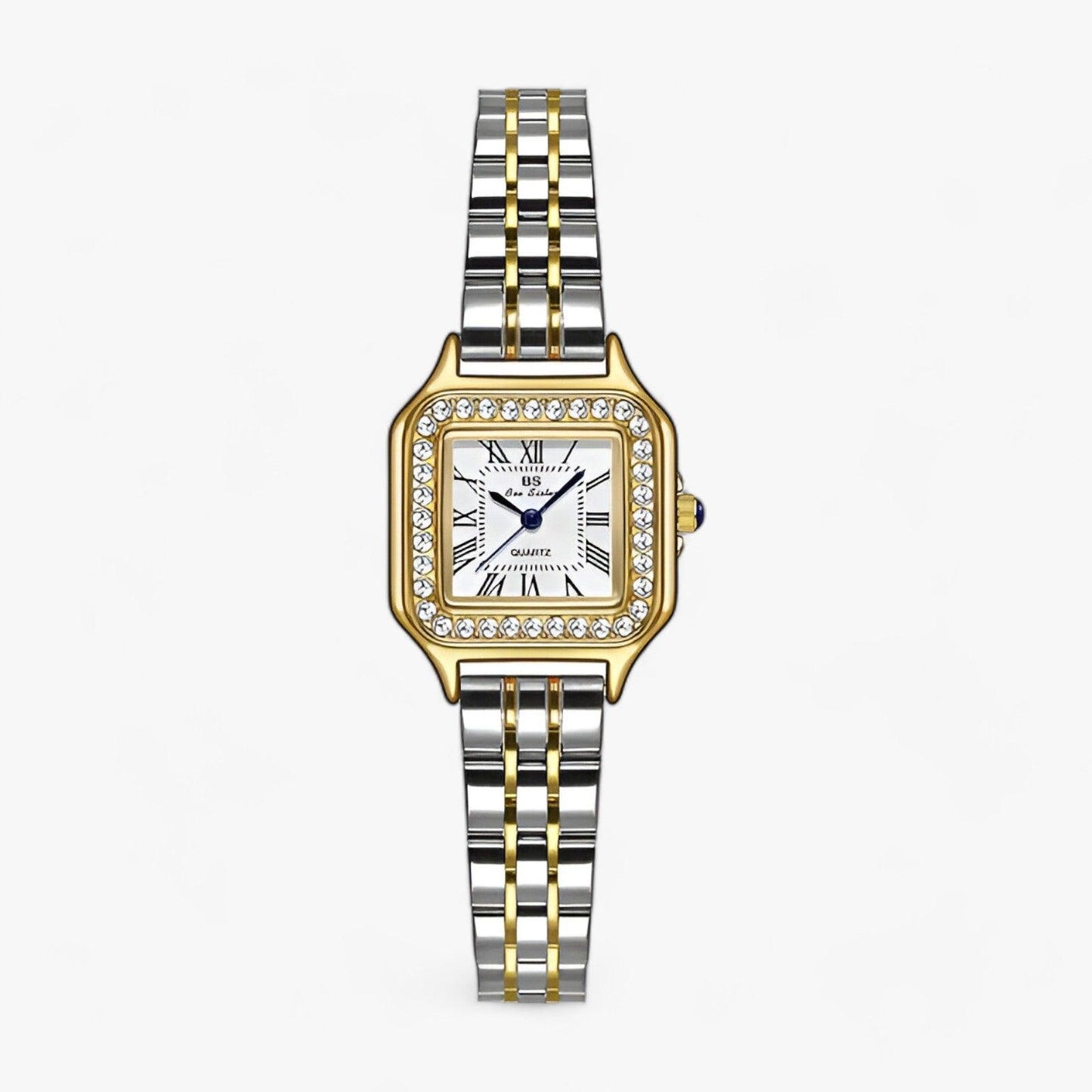 Mila - Montre femme chic à cadran carré strass brillant