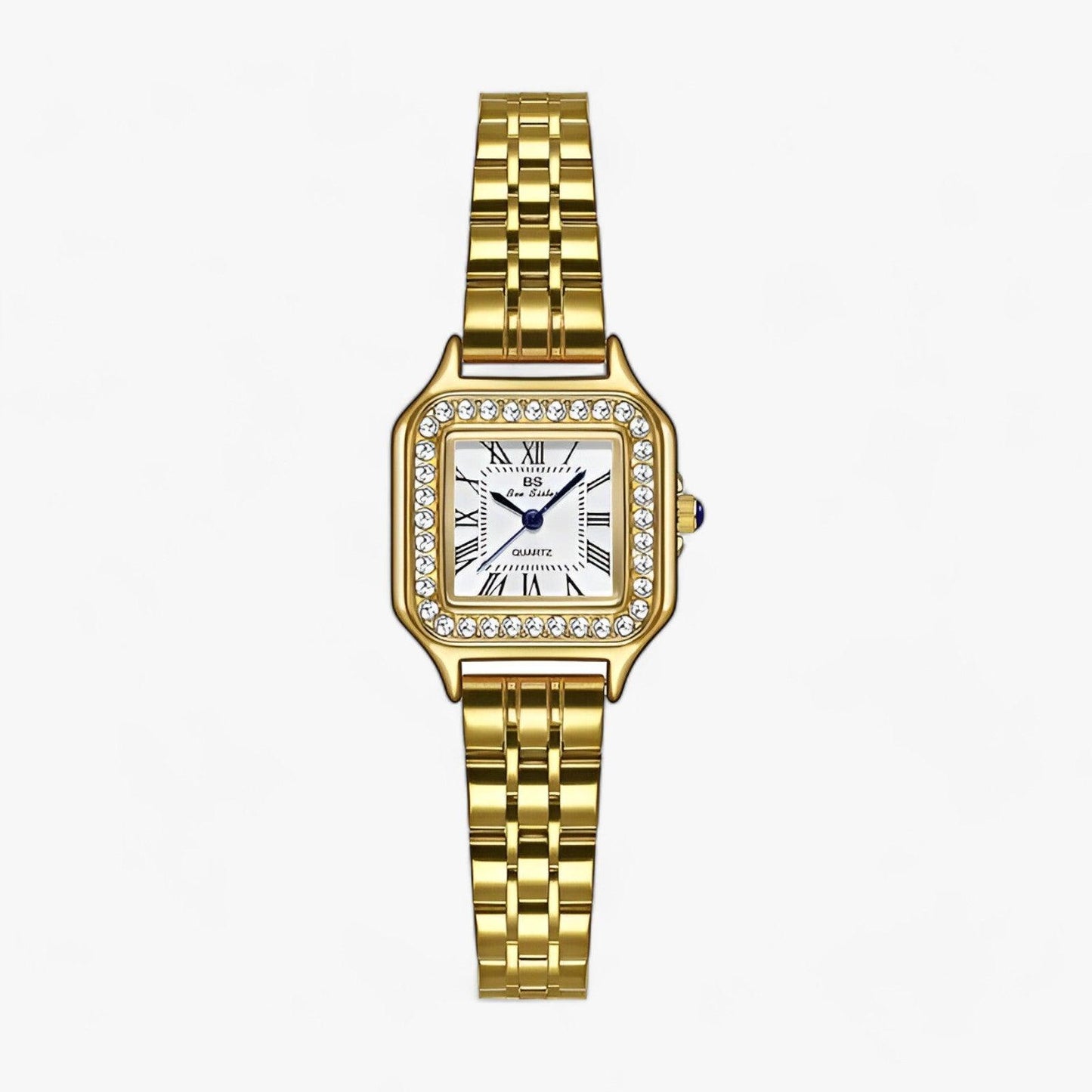 Mila - Montre femme chic à cadran carré strass brillant