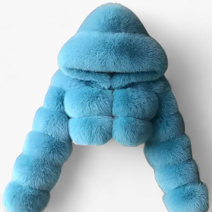 Manteau Chic à Capuche Longues Manches Éclair