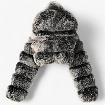 Manteau Chic à Capuche Longues Manches Éclair