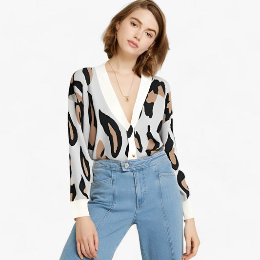 Cardigan Décontracté Imprimé Chic pour Femme - LuxeStyle